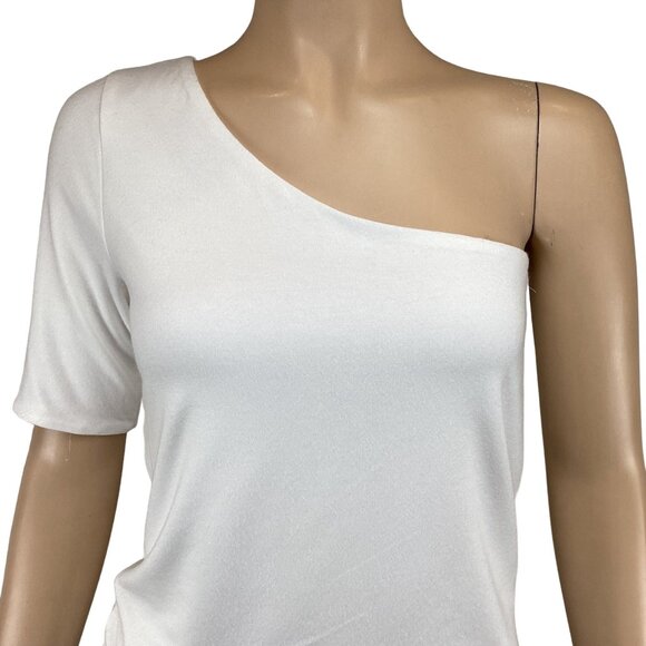 J.Crew Top Size Small NWT FormKnit One-Shoulder White Stretch - Picture 6 of 7